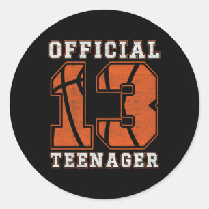 Officiële Tiener 13e Verjaardag Boy Party Bysketby Ronde Sticker