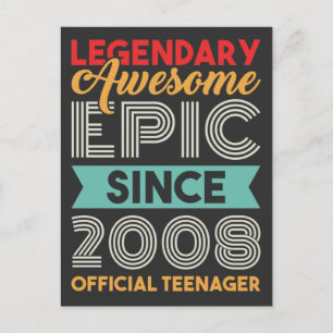 Officiële tiener 13e verjaardag Dertien jaar oud Briefkaart