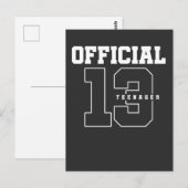 Officiële tiener 13e verjaardag Dertien jaar oud Briefkaart (Voorkant / Achterkant)