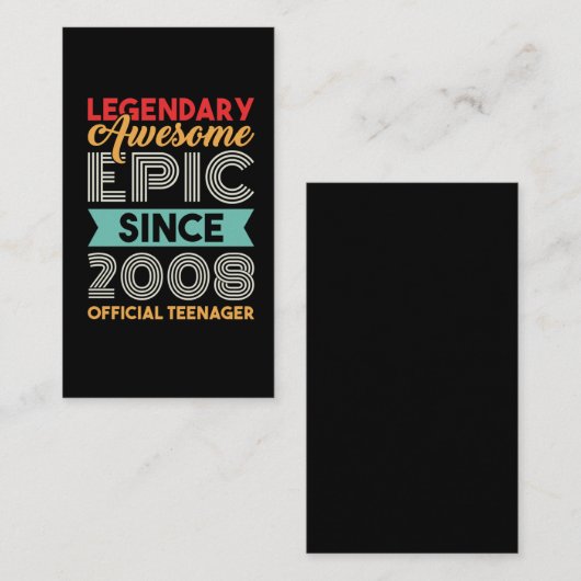 Officiële tiener 13e verjaardag Dertien jaar oud Visitekaartje (Voorkant / Achterkant)