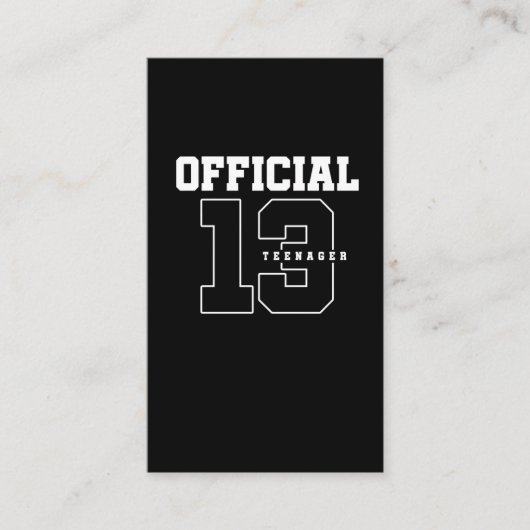 Officiële tiener 13e verjaardag Dertien jaar oud Visitekaartje (Voorkant)