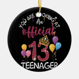 Officiële tiener 13e verjaardag meisje 13 jaar ou keramisch ornament