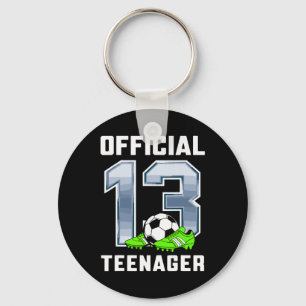 Officiële tiener 13e verjaardagsfeestje voetbal th sleutelhanger