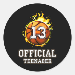 Officiële tiener Bysketbyll 13e verjaardag cadeau Ronde Sticker