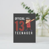 Officiële tiener Dabbing Kind 13th Birthday Son Briefkaart (Staand voorkant)