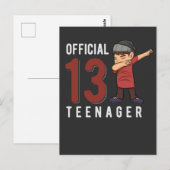 Officiële tiener Dabbing Kind 13th Birthday Son Briefkaart (Voorkant / Achterkant)