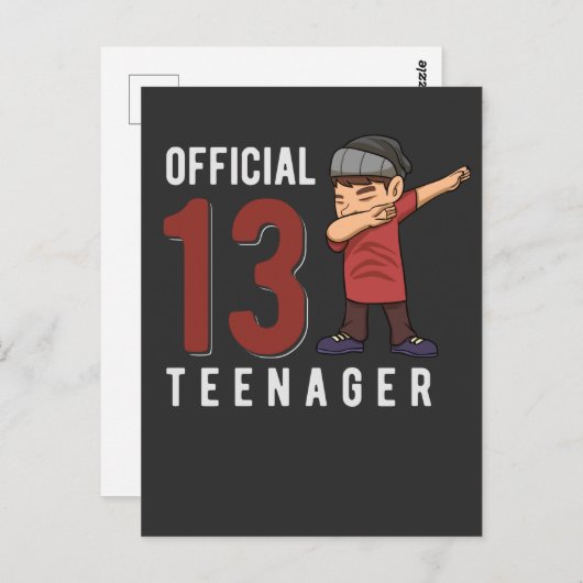 Officiële tiener Dabbing Kind 13th Birthday Son Briefkaart (Voorkant / Achterkant)