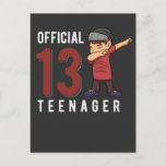 Officiële tiener Dabbing Kind 13th Birthday Son Briefkaart<br><div class="desc">Ideeën voor jongens. Geweldige verrassing voor je dertienjarige kind,  kleinkind en zoon. Vreemd 13e verjaardag Officiële Teenager voor 13-jarige neef.</div>