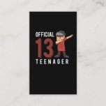 Officiële tiener Dabbing Kind 13th Birthday Son Visitekaartje<br><div class="desc">Ideeën voor jongens. Geweldige verrassing voor je dertienjarige kind,  kleinkind en zoon. Vreemd 13e verjaardag Officiële Teenager voor 13-jarige neef.</div>