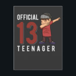 Officiële tiener dabende jongen 13e verjaardag zoo briefkaart<br><div class="desc">Perfecte verjaardagsideeën voor jongens. Geweldige verrassing voor je dertienjarige kind,  kleinkind en zoon. Grappig 13e verjaardag officiële tiener feest outfit voor 13-jarige neef.</div>