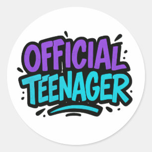 Officiële tiener - Leuke 13e verjaardag voor tiene Ronde Sticker