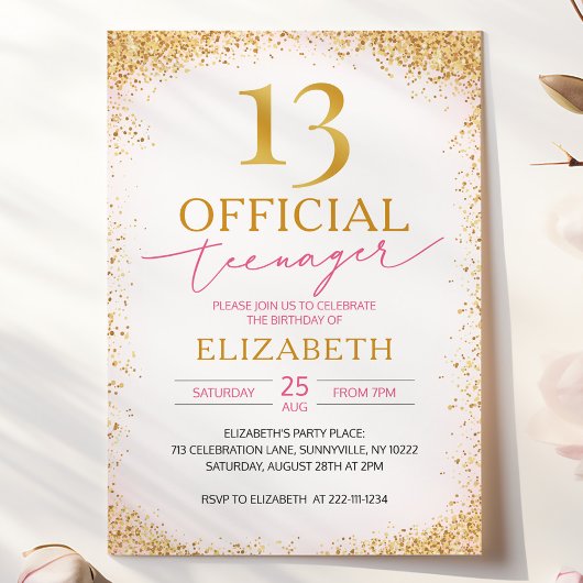 Officiële Tiener Meisje 13e Verjaardag Kaart