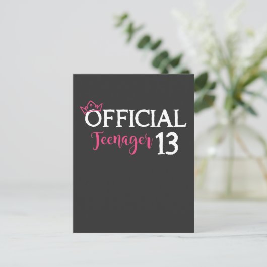 Officiële tiener meisje prinses 13e verjaardag briefkaart (Staand voorkant)