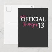 Officiële tiener meisje prinses 13e verjaardag briefkaart (Voorkant / Achterkant)