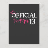 Officiële tiener meisje prinses 13e verjaardag briefkaart (Voorkant)