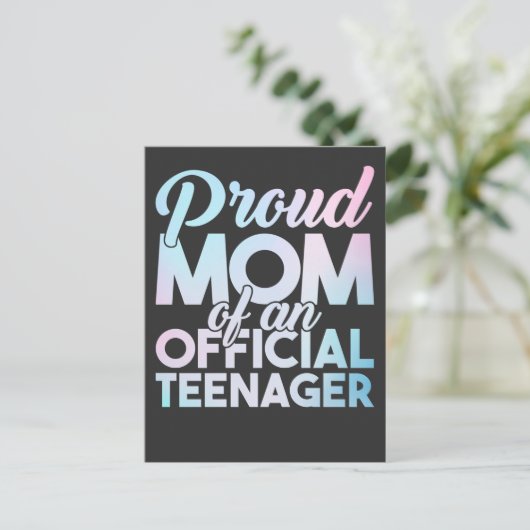 Officiële tiener Moeder Proud Teenager Mam Briefkaart (Staand voorkant)
