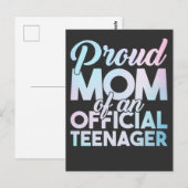Officiële tiener Moeder Proud Teenager Mam Briefkaart (Voorkant / Achterkant)