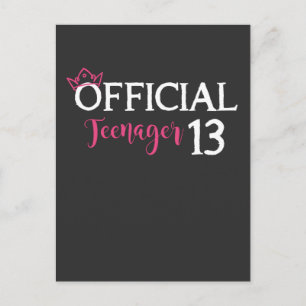 Officiële tienerige prinses 13e verjaardag briefkaart