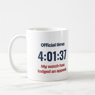 Officiële Tijd Grappige Gepersonaliseerde Marathon Koffiemok