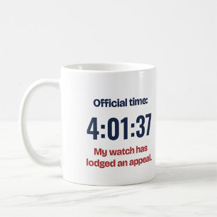 Officiële Tijd Grappige Gepersonaliseerde Marathon Koffiemok