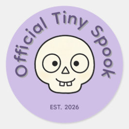 Officiële Tiny Spook Skelet Halloween Feest Favor Ronde Sticker