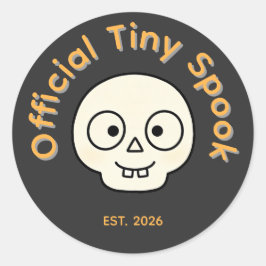 Officiële Tiny Spook Skelet Halloween Feest Favor Ronde Sticker