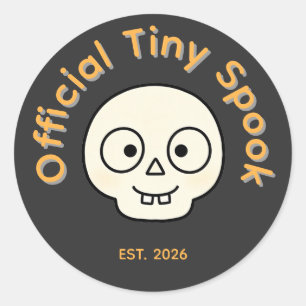 Officiële Tiny Spook Skelet Halloween Feest Favor Ronde Sticker