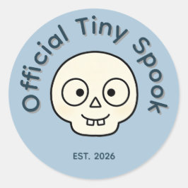 Officiële Tiny Spook Skelet Halloween Feest Favor Ronde Sticker
