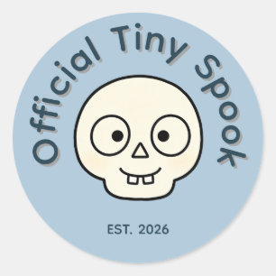 Officiële Tiny Spook Skelet Halloween Feest Favor Ronde Sticker