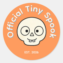 Officiële Tiny Spook Skelet Halloween Feest Favor Ronde Sticker