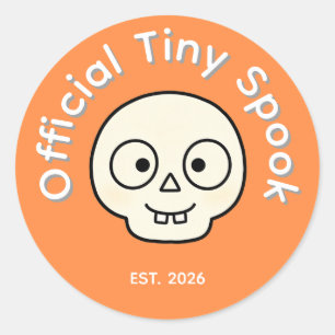 Officiële Tiny Spook Skelet Halloween Feest Favor Ronde Sticker