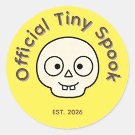 Officiële Tiny Spook Skelet Halloween Feest Favor Ronde Sticker