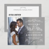 Officiële Titels Wedding Aankondigingen - Grijs Aankondigingskaart (Voorkant / Achterkant)