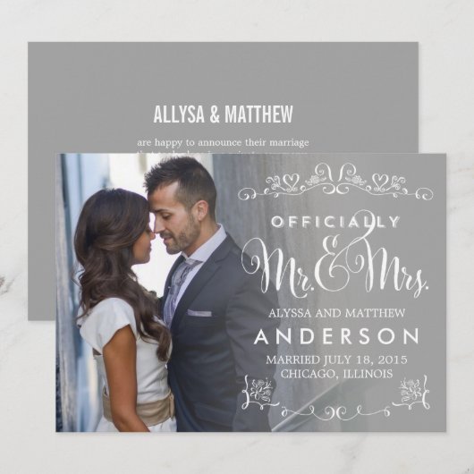 Officiële titers Weddenschap - Grijs Kaart (Voorkant / Achterkant)