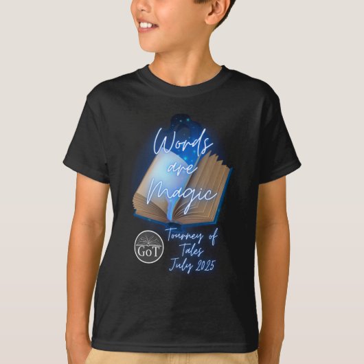 Officiële Tourney of Tales juli 2025 Kinder T-shir T-shirt (Voorkant)