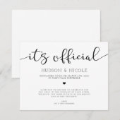 Officiële trouwannonce na elopement aankondiging (Voorkant / Achterkant)