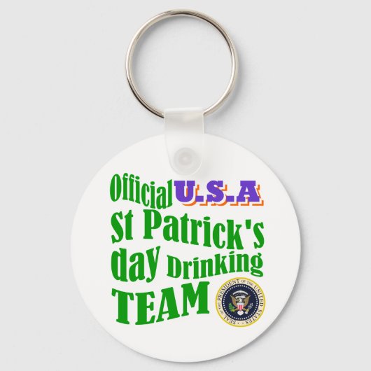 Officiële U.S.A. St Patrick's drink team Sleutelhanger (Voorkant)