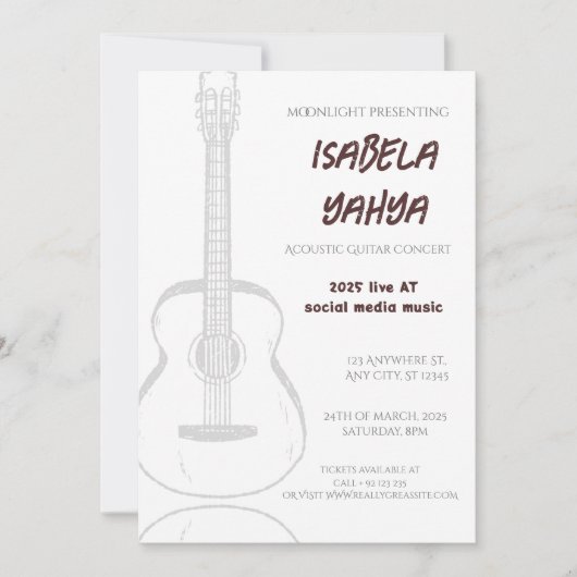 Officiële uitnodiging om het speciale concert bij (Voorkant)