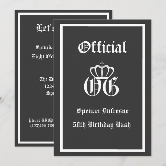 Officiële uitnodiging van de OG van Birthday (Voorkant / Achterkant)