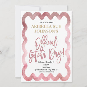 Officiële uitnodiging voor de Gotcha Day Adoption