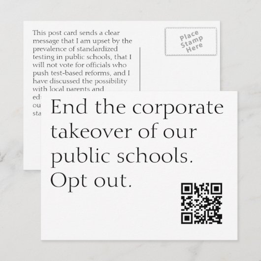 Officiële Verenigde Opt-out Briefkaarten (Voorkant / Achterkant)