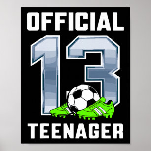 Officiële verjaardagsfeestje voetbal thema voor ti poster