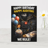 Officiële verjaardagskaart voor auditor, veel audi