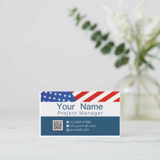 Officiële Visitekaartje VS (Staand voorkant)