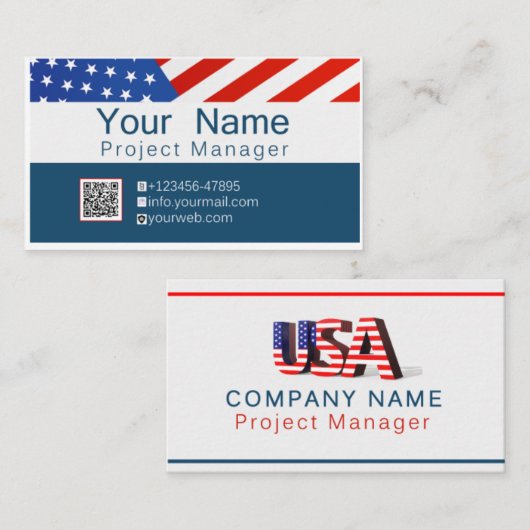 Officiële Visitekaartje VS (Voorkant / Achterkant)