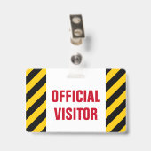 "OFFICIËLE VISITOR" + zwarte & gele Striptesleutel Badge (Achterkant met clip)