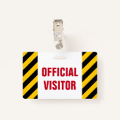 "OFFICIËLE VISITOR" + zwarte & gele Striptesleutel Badge (Achterkant met clip)