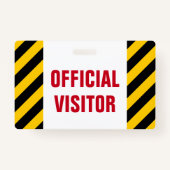 "OFFICIËLE VISITOR" + zwarte & gele Striptesleutel Badge (Achterkant)