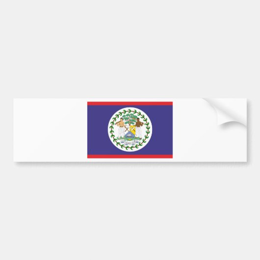 Officiële vlag van belize bumpersticker (Voorkant)