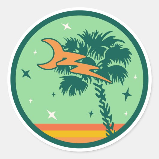 Officiële vlag van de staat South Carolina Palmett Ronde Sticker (Voorkant)